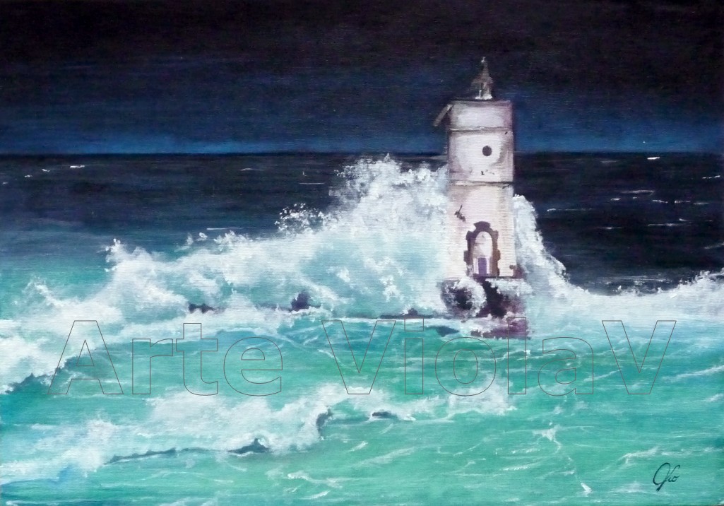 Oceano (un faro nella tempesta) arte violav di violetta viola