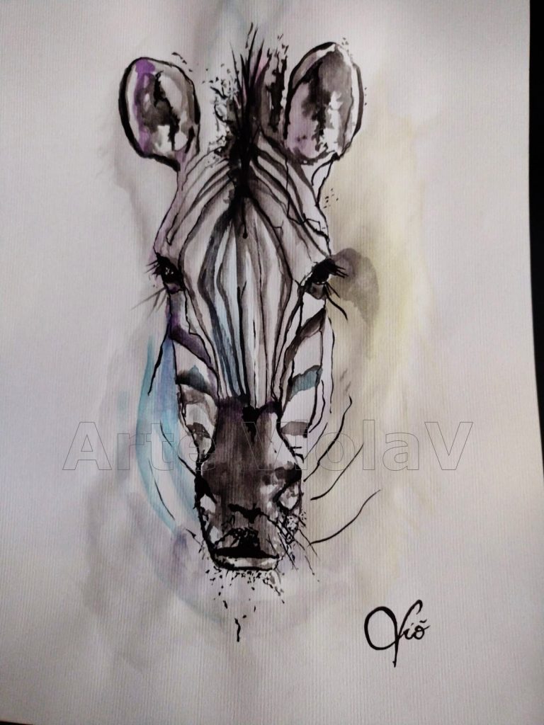 acquerello Zebra di Violetta Viola